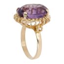 9ct Yellow Gold Amethyst Single Stone Ring