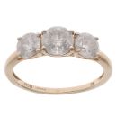 9ct Yellow Gold 2.20ct Brilliant Cut Diamond Trilogy Ring