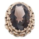 9ct Yellow Gold Smoky Quartz Single Stone Ring