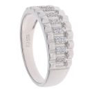 Silver Cubic Zirconia Watch Strap Style Ring By Icesia Gents