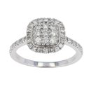9ct White Gold 0.63ct Diamond Cluster Ring by Anya Belle