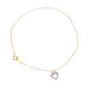 9ct Yellow Gold Crystal Heart Bracelet 7.5"