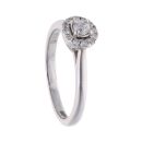 18ct White Gold 0.25ct Diamond Halo Ring