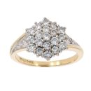 18ct Yellow Gold 1.00ct Diamond Cluster Ring
