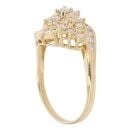 18ct Yellow Gold 0.65ct Diamond Cluster Ring