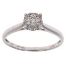 9ct White Gold 0.25ct Brilliant Cut Diamond Cluster Ring