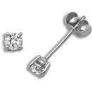 18 Carat White Gold 35pts Clawset Earrings