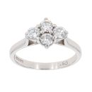 18ct White Gold 0.60ct Brilliant Cut Diamond Cluster Ring