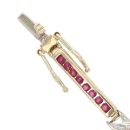 9ct Yellow and White Gold 0.05ct Diamond and Ruby Bracelet 7"