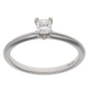 Tiffany & Co. Platinum 0.25ct Princess Cut Diamond Solitaire Ring