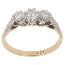 18ct Yellow Gold 0.50ct Brilliant Cut Diamond Trilogy Ring