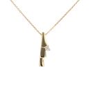 18ct Yellow Gold 0.05ct Diamond Pendant and Belcher Chain 16"