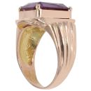 14ct Yellow Gold Created Sapphire Solitaire Ring