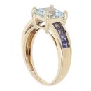 9ct Yellow Gold Aquamarine And Amethyst Dress Ring