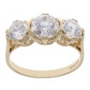 9ct Yellow Gold Cubic Zirconia Three Stone Ring