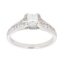 18ct White Gold 0.75ct Princess and Brilliant Cut Diamond Solitaire Ring