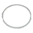 Silver Black And White Cubic Zirconia Bangle By Icesia
