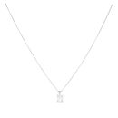 18ct White Gold 1.75ct Emerald Cut Diamond Solitaire Pendant and Chain 18"