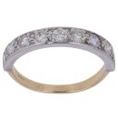 18ct Yellow And White Gold 1.00ct Brilliant Cut Diamond Half Eternity Ring