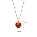 18ct Yellow ﻿Gold on Sterling Silver Baltic Amber Heart Pendant Necklace