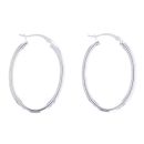 Silver Plain Oval Hoop Earrings By Icesia
