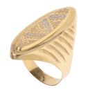 14ct Yellow And White Gold Textured Fancy Ring