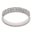 18ct White Gold 0.50ct Brilliant Cut Diamond Two Row Ring