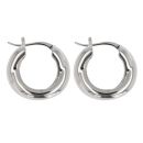 Silver Chunky Crossover Hoop Earrings by Icesia