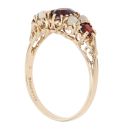 9ct Yellow Gold Pearl Garnet Fancy Ring