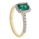 Gold Plated Silver Green Gemstone And Cubic Zirconia Cluster Ring