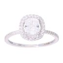 18ct White Gold 1.25ct Cushion Cut Diamond Solitaire Ring