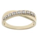 9ct Yellow Gold 0.12ct Diamond Crossover Ring