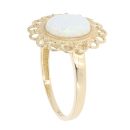 9ct Yellow Gold Created Opal Single Stone Ring