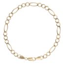 9ct Yellow Gold Figaro Bracelet 7"