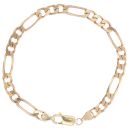 9ct Yellow Gold Figaro Bracelet 7"