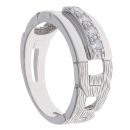 Silver Cubic Zirconia Fancy Curb Signet Ring by  Icesia