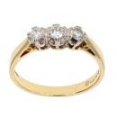 18ct Yellow Gold 0.35ct Diamond Trilogy Ring