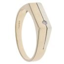 9ct Yellow And White Gold 0.02ct Diamond Signet Ring