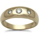 9 Carat Yellow Gold 34pts Invisible Set Diamond Trilogy Ring