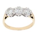 18ct Yellow Gold 1.15ct Brilliant Cut Diamond Trilogy Ring