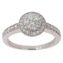 18ct White Gold 0.66ct Brilliant Cut Diamond Cluster Ring