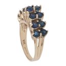 9ct Yellow Gold Two Row Sapphire Ring