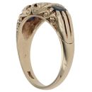 9ct Yellow Gold 0.05ct Diamond And Sapphire Three Stone Ring