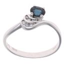 18ct White Gold 0.05ct Diamond and Sapphire Fancy Ring