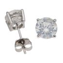 18ct White Gold 4.10ct Diamond Solitaire Stud Earrings