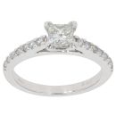 18ct White Gold 0.85ct Princess Cut Diamond Solitaire Ring