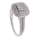 18ct White Gold 1.00ct Princess and Brilliant Cut Diamond Cluster Ring