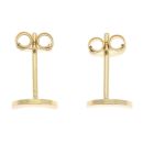 Silver Gold Plated Moon Stud Earrings