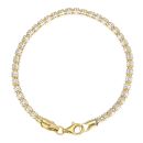 Gold Plated Silver Two Tone Fancy Bracelet 7"