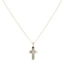 Children's 14ct Yellow And White Gold Cross Pendant And Chain 18"